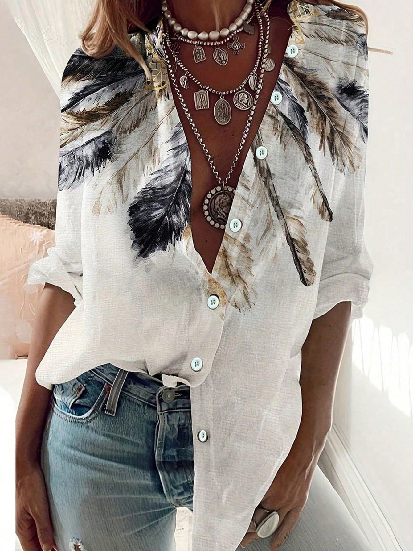 Ethnic Fashion Clothing - Kadın Batı etnik desenli moda dar