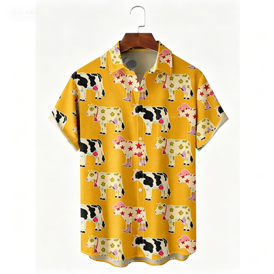 Ethnic Fashion Clothing - Şık Hawaii Tatil Plaj Çiçekli Kedi