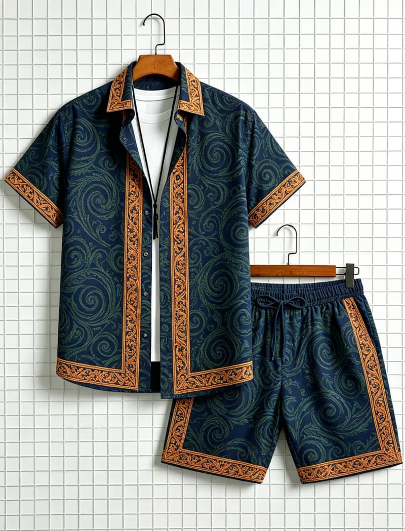 Erkek etnik desenli kısa kollu - Ethnic Fashion Clothing incelemesi ve fiyatı