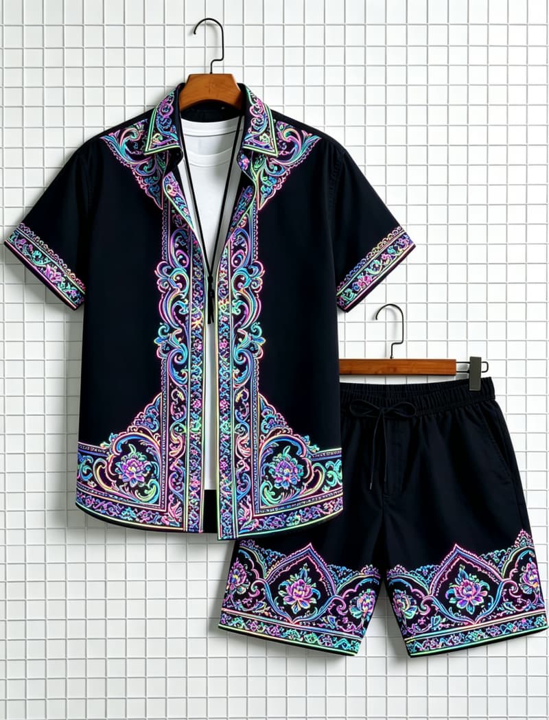 Erkek etnik desenli kısa kollu - Ethnic Fashion Clothing incelemesi ve fiyatı